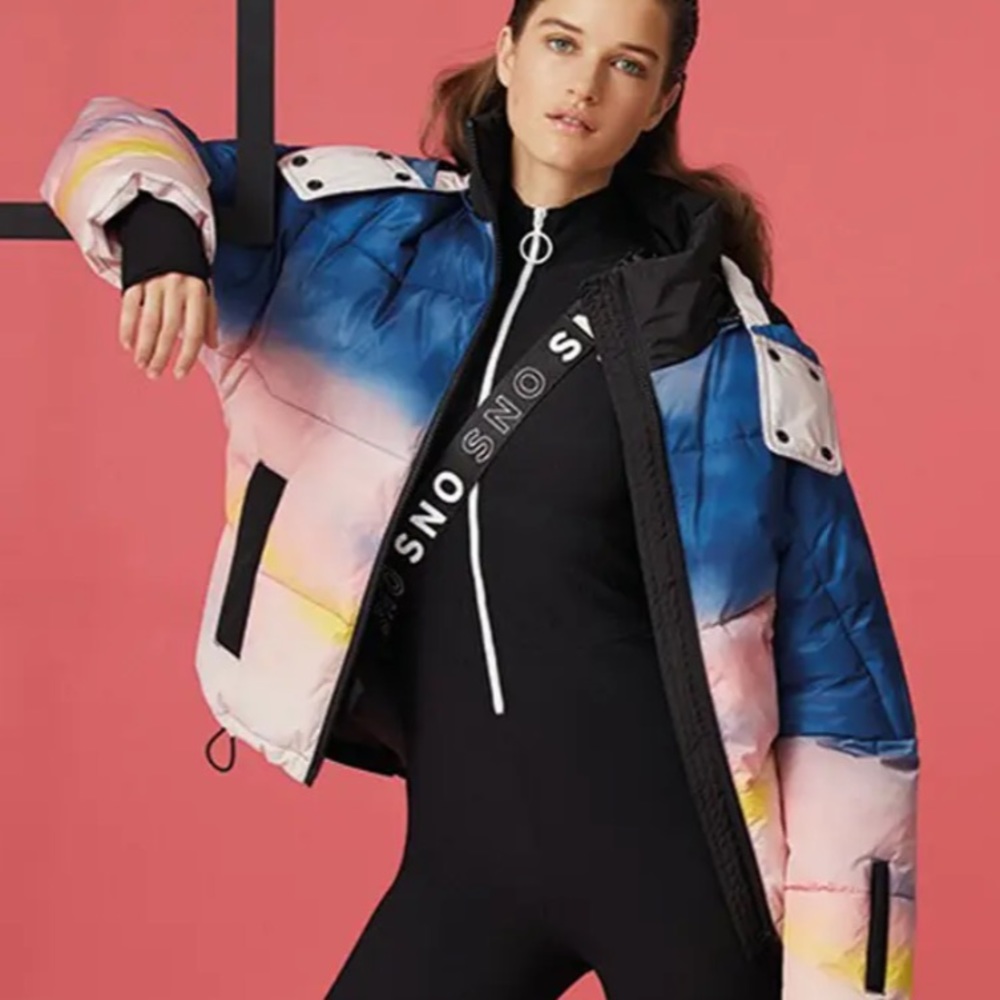 TOPSHOP SNO Ombré Water Repellent Hooded Jacket